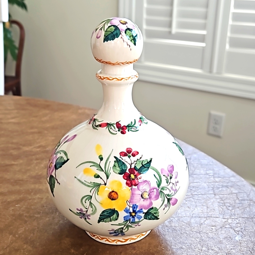 Vintage hand painted Ceramic Liquor/wine decanter Portugal